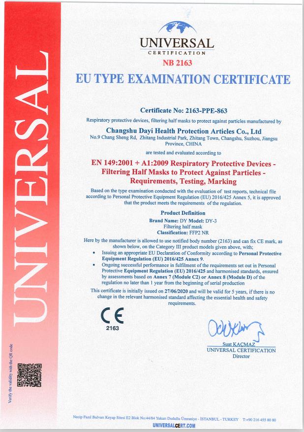 EU Type examination certificate - 1